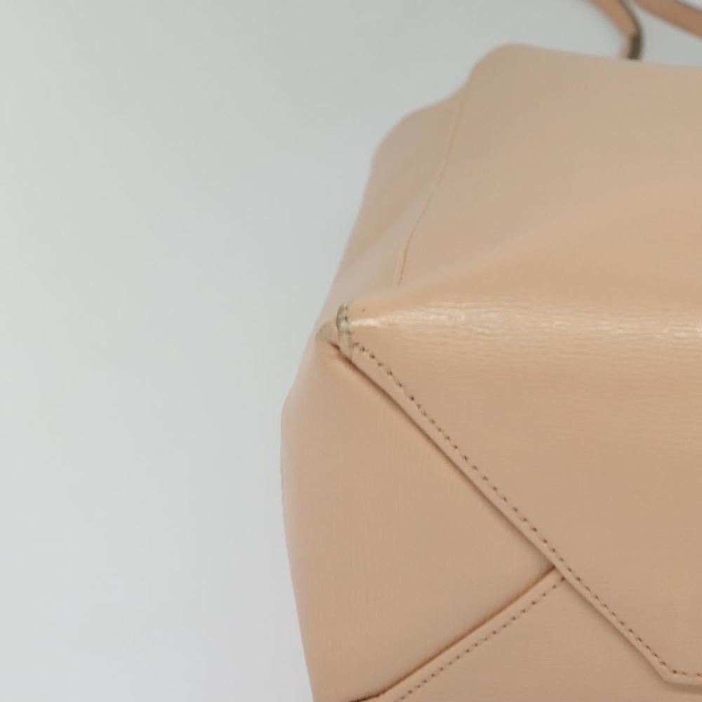 CELINE Vertical Cavas Hand Bag Leather 2way Pink Gold Auth sw418 - Picture 15 of 16
